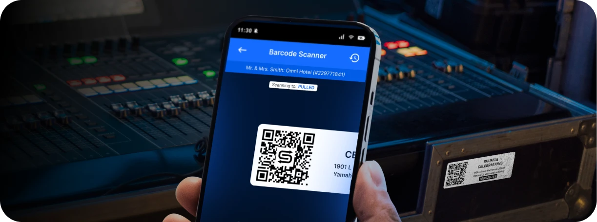 Comparison of traditional barcode scanner failing in low light versus Goodshuffle Pro's advanced scanning technology working in difficult conditions.