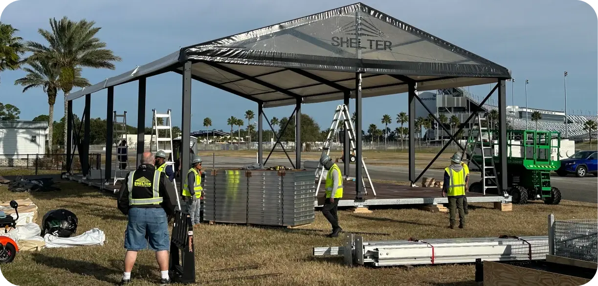 shelter_matra_install_1 tent install at MATRA Tent Show with Shelter Structures