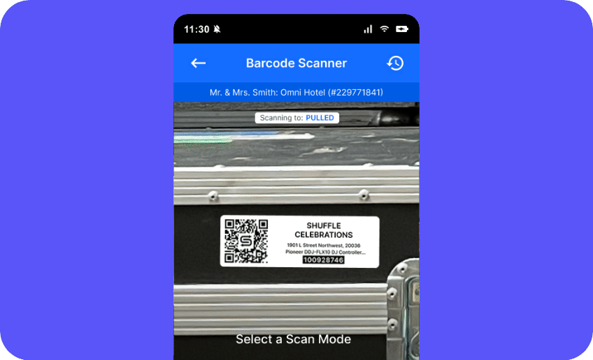 Goodshuffle Pro’s Barcoding With Rapid Scan allows for lightning-fast processing, making load-in and load-out a breeze